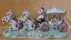 Capodimonte Porcelain Horse And Carriage With Certificate Of Authenticity