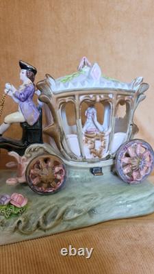 Capodimonte Porcelain Horse And Carriage With Certificate Of Authenticity