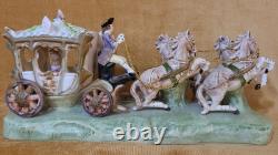 Capodimonte Porcelain Horse And Carriage With Certificate Of Authenticity