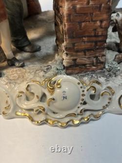 Capodimonte Sculpture Figure Ferrier Horse Italy Porcelain Antique Marked Large