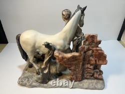 Capodimonte Sculpture Figure Ferrier Horse Italy Porcelain Antique Marked Large