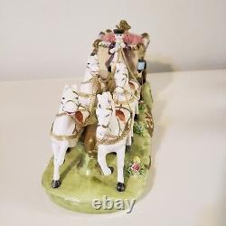 Capodimonte-Style Princess in Horse Drawn Carriage Porcelain Made in Japan