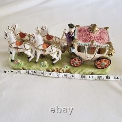 Capodimonte-Style Princess in Horse Drawn Carriage Porcelain Made in Japan