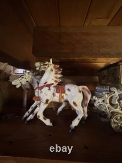 Capodimonte Vintage Porcelain Horse With Carriage