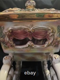 Capodimonte Vintage Porcelain Horse With Carriage