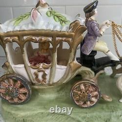 Capodimonte Vintage/antique Horse Cinderella Princess Carriage Porcelain Italy