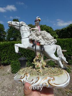 Capodimonte marked italian porcelain lace horse figurine statue group rare 70s