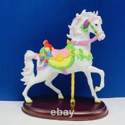 Carousel enchantment porcelain horse figurine Franklin mint parrot cockatoo bird