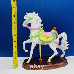 Carousel enchantment porcelain horse figurine Franklin mint parrot cockatoo bird