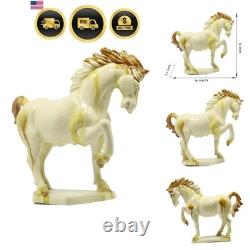 Ceramic Horse Sculpture Animal Decor Figurine Ivory Art Deco Home Office