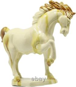 Ceramic Horse Sculpture Animal Decor Figurine Ivory Art Deco Home Office