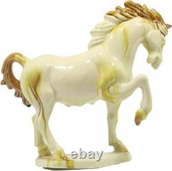 Ceramic Horse Sculpture Animal Decor Figurine Ivory Art Deco Home Office