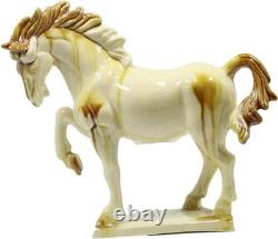 Ceramic Horse Sculpture Animal Decor Figurine Ivory Art Deco Home Office