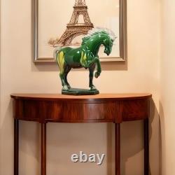 Ceramic Horse Sculpture Home Office Décor Art Deco Green 8 Inches