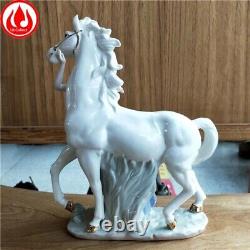 Ceramic White Horse Princess Figurine Porcelain Craft Ornament Home Decor Gift
