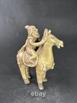Chinese Ceramic Human Riding Horse Figurine Xiangzhou Kiln Porcelain Barbarian