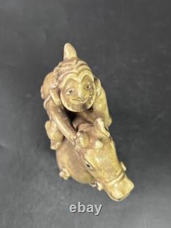 Chinese Ceramic Human Riding Horse Figurine Xiangzhou Kiln Porcelain Barbarian