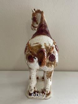 Chinese Large Ceramic Crackled Glaze Tang or Ming Style Horse Figurine