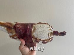 Chinese Large Ceramic Crackled Glaze Tang or Ming Style Horse Figurine