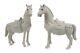 Chinese Rare Bisque Porcelain Horse Figurines A Pair