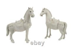 Chinese Rare Bisque Porcelain Horse Figurines A pair
