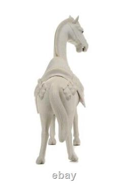 Chinese Rare Bisque Porcelain Horse Figurines A pair