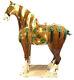 Chinese Tang Dynasty Style Glazed Ceramic Horse Handmade Artistic Statue