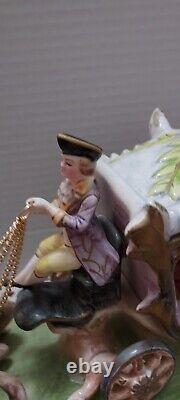 Cinderella Horses & Carriage Capodimonte Italy N2166 Porcelain Blue Crown Mark