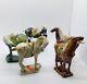 Collectible Chinese Sancai Set Of 5 Horses, Different Glazes, Chinese Pottery