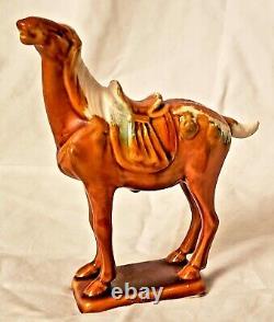 Collectible Chinese Sancai horses, different glazes, Chinese pottery