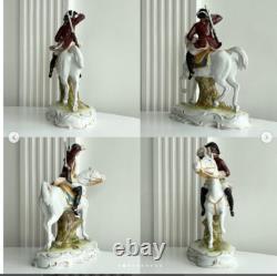 Collectible porcelain figurine Hunter on Horse by Capodimonte. Current seal an
