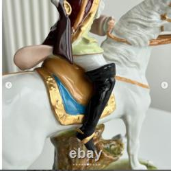 Collectible porcelain figurine Hunter on Horse by Capodimonte. Current seal an