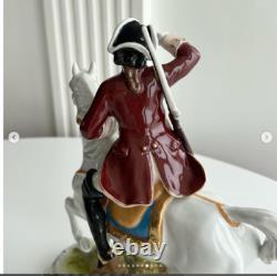 Collectible porcelain figurine Hunter on Horse by Capodimonte. Current seal an