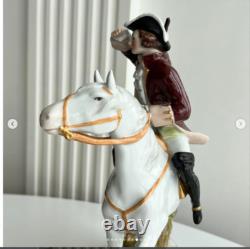 Collectible porcelain figurine Hunter on Horse by Capodimonte. Current seal an