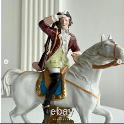 Collectible porcelain figurine Hunter on Horse by Capodimonte. Current seal an