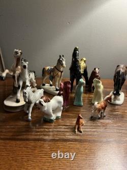 Collection Of 12 Vintage Porcelain Horses. Various Sizes. 1930s-1950s