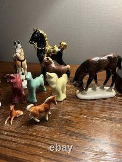 Collection Of 12 Vintage Porcelain Horses. Various Sizes. 1930s-1950s