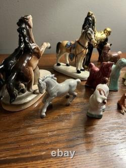 Collection Of 12 Vintage Porcelain Horses. Various Sizes. 1930s-1950s