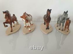Collection of 8 x Hagen Renaker Mini Horse Figures on Bases