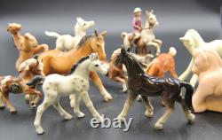 Collection of Porcelain Horse Figurines in Various Poses, Colors, and Sizes