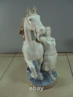 Collective farmer woman with a horse USSR russian Porcelain figurine Gzhel 5272