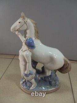 Collective farmer woman with a horse USSR russian Porcelain figurine Gzhel 5272