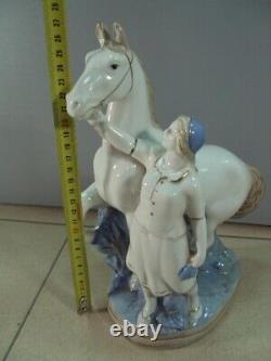 Collective farmer woman with a horse USSR russian Porcelain figurine Gzhel 5272