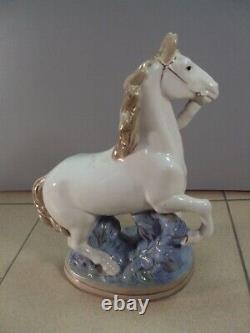 Collective farmer woman with a horse USSR russian Porcelain figurine Gzhel 5272