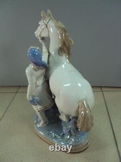 Collective farmer woman with a horse USSR russian Porcelain figurine Gzhel 5272