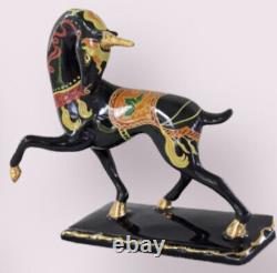 Collector Porcelain RUSSIAN Hand Painted lacquer Unicorn 1991 ltd By FM Rare