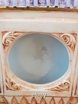 Colonial Horse Drawn Carriage Figurine Statue Porcelain Clock Holder Vintage