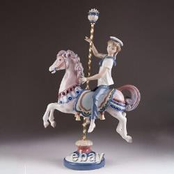 Couple in love, Joy Riding Horse Vintage Figurine Porcelain by Lladro Spain 1985