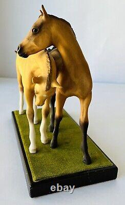 Cybis 2 Colts Darby & Joan Porcelain Horses + Wood Stand Ltd Edition 1969-73