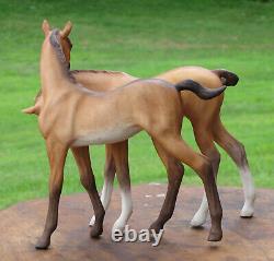 Cybis Horses Porcelain Foals Statue Colt Filly 1969 Darby & Joan Figurine Rare